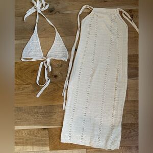 Cream Crochet Bikini Set